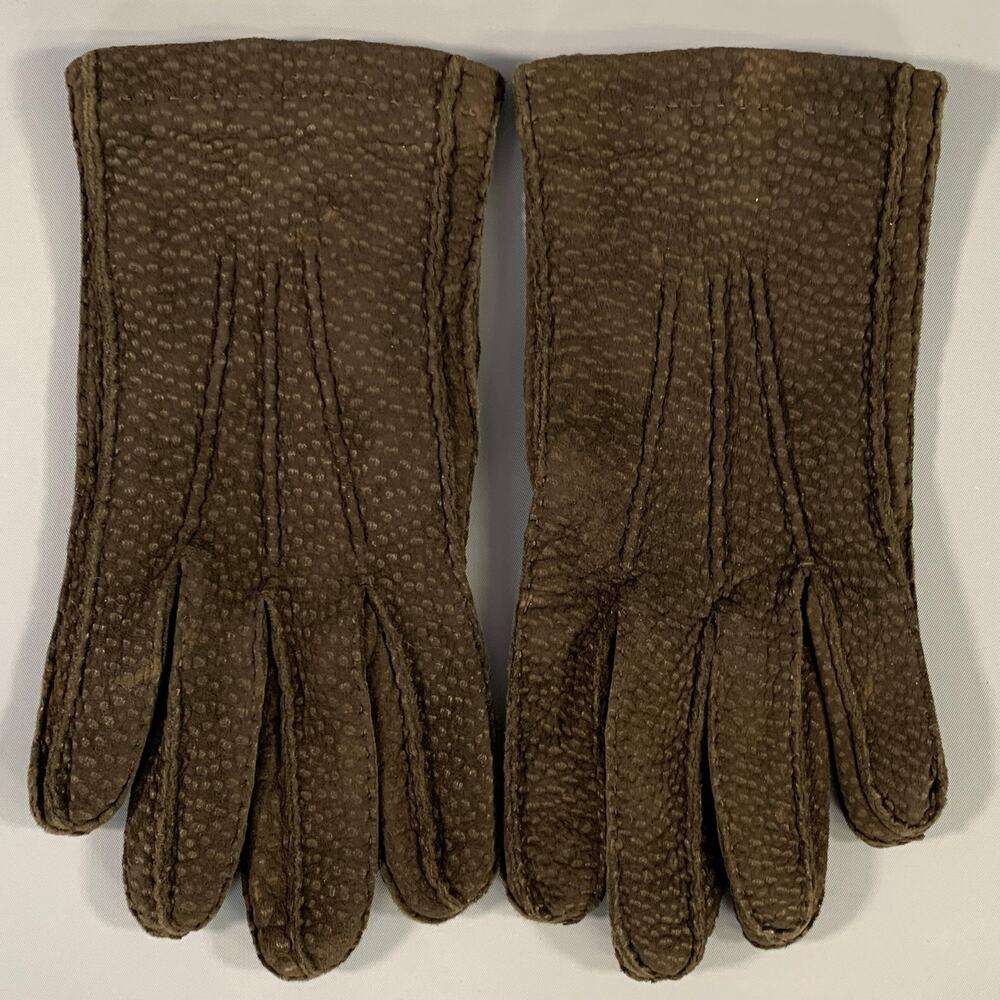 LORO PIANA Size L Brown Capybara Leather Gloves